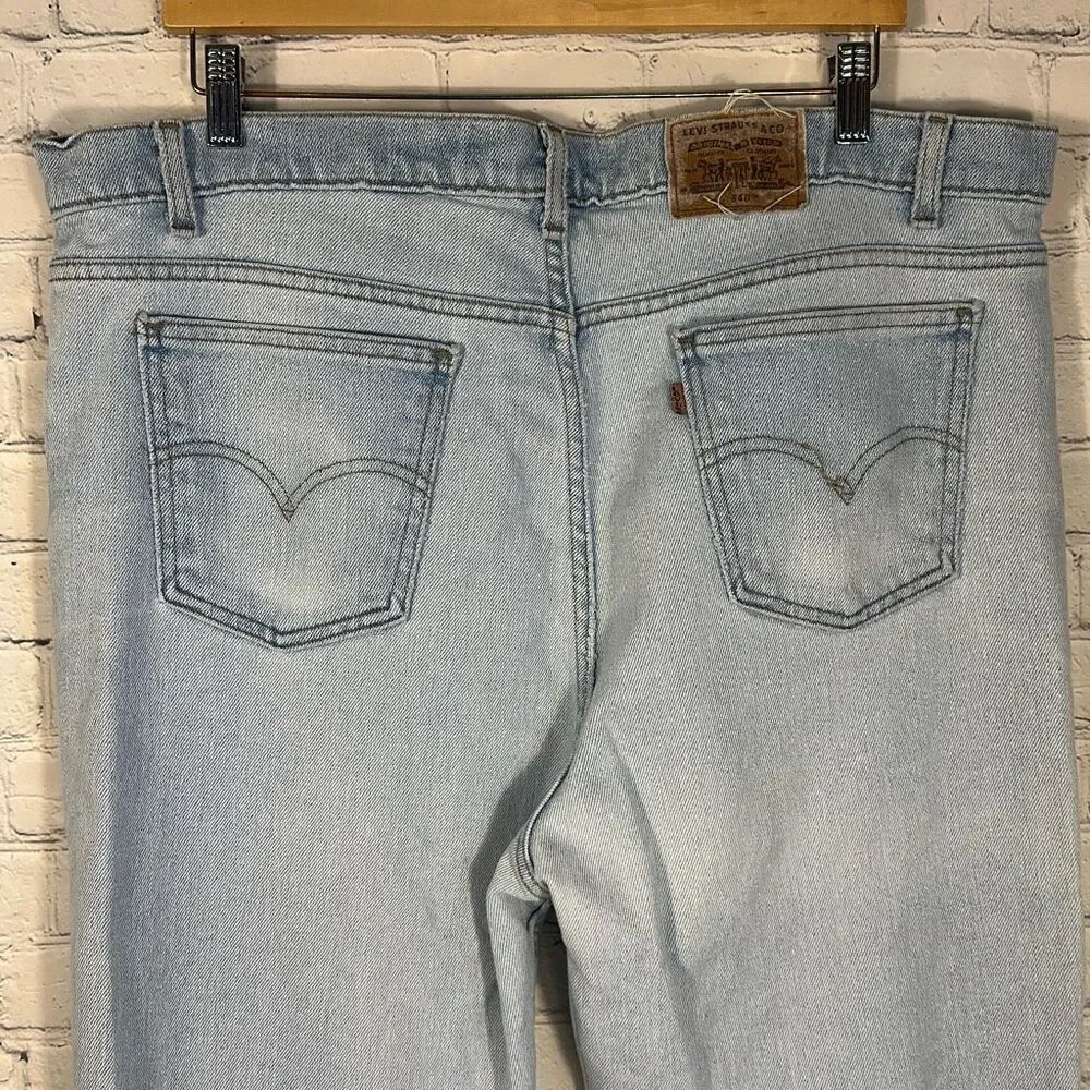 VTG Levis Jeans Mens 42x32 Blue 540 Flex Made In USA Brown Tab Western 90s Denim